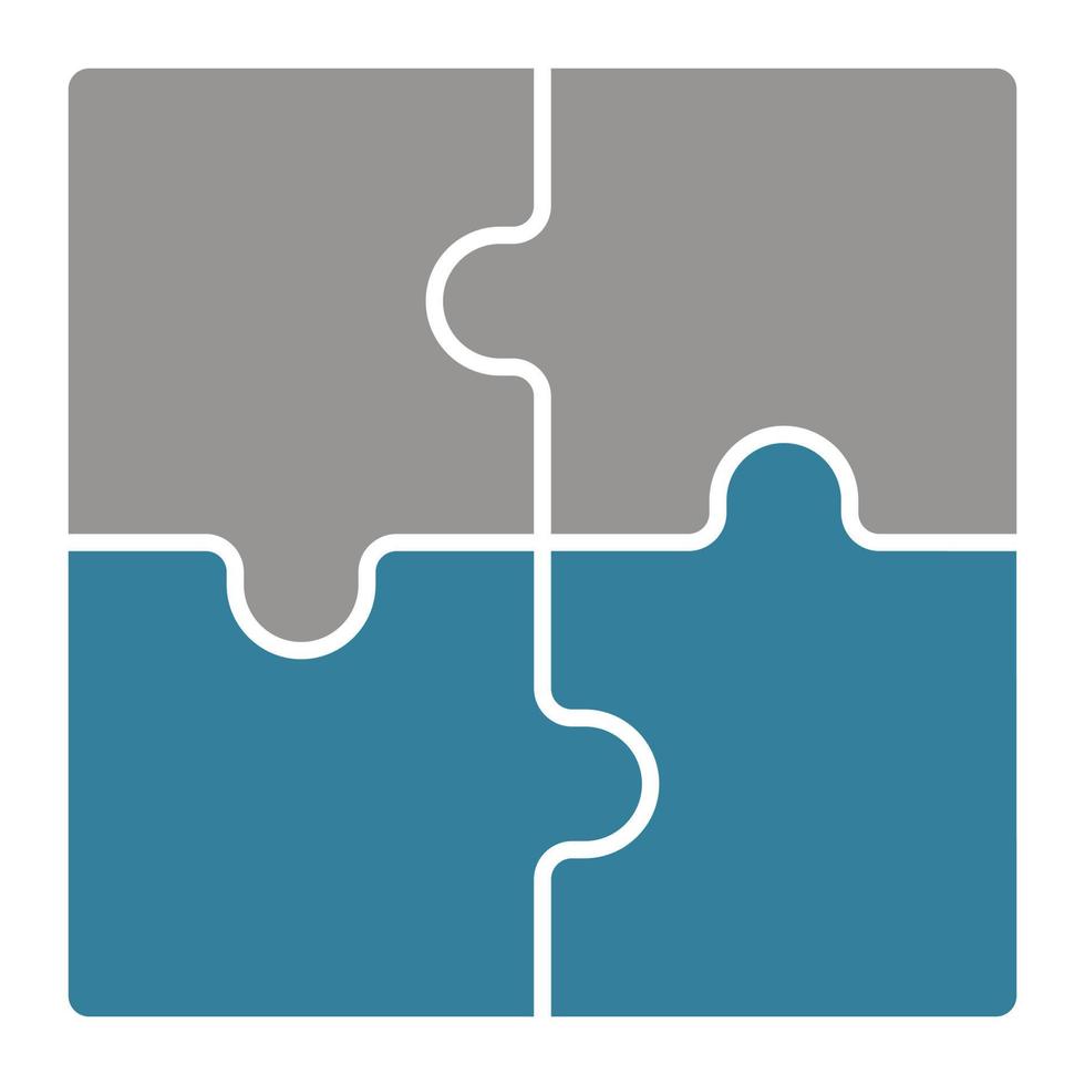 Puzzle Glyph Two Color Icon vector
