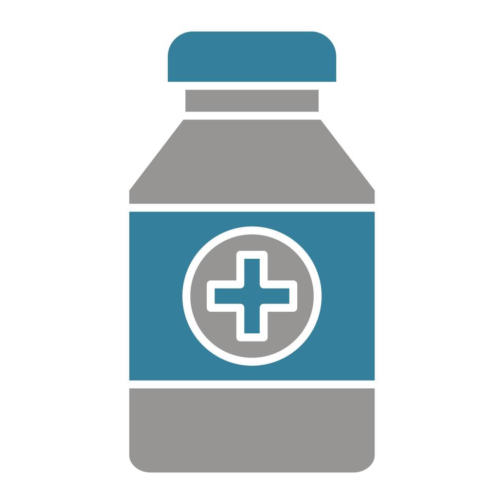 Pills Bottle Glyph Two Color Icon vector