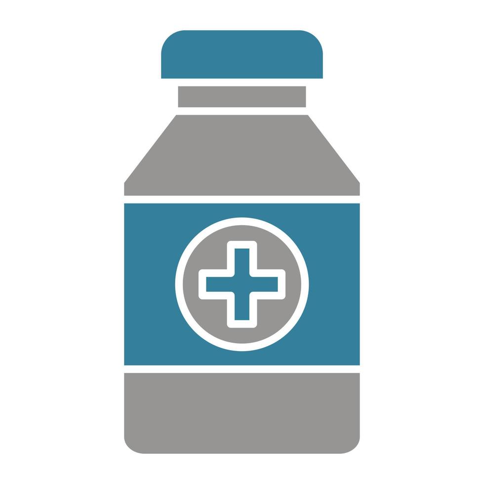 Pills Bottle Glyph Two Color Icon vector