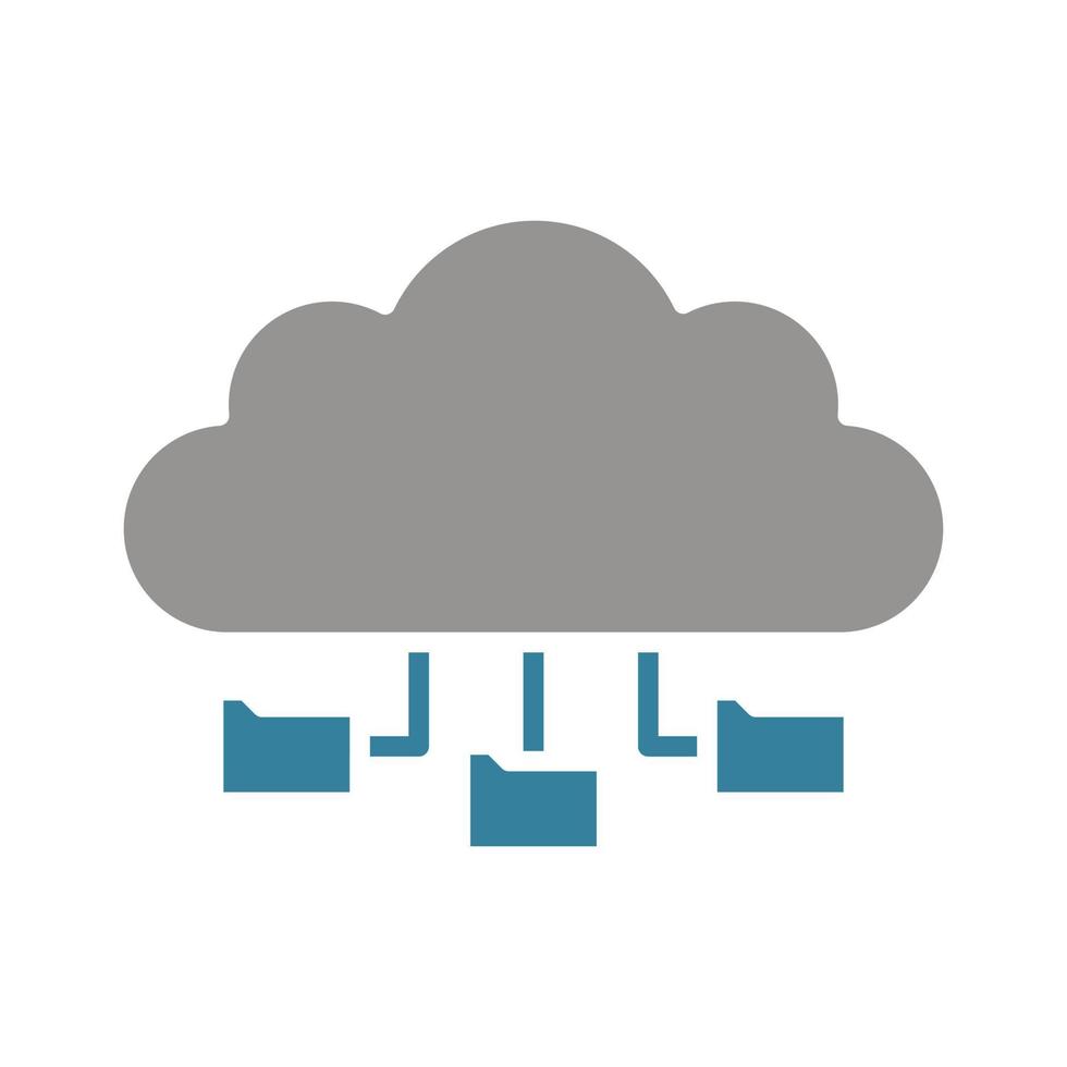 Cloud Data Glyph Two Color Icon vector