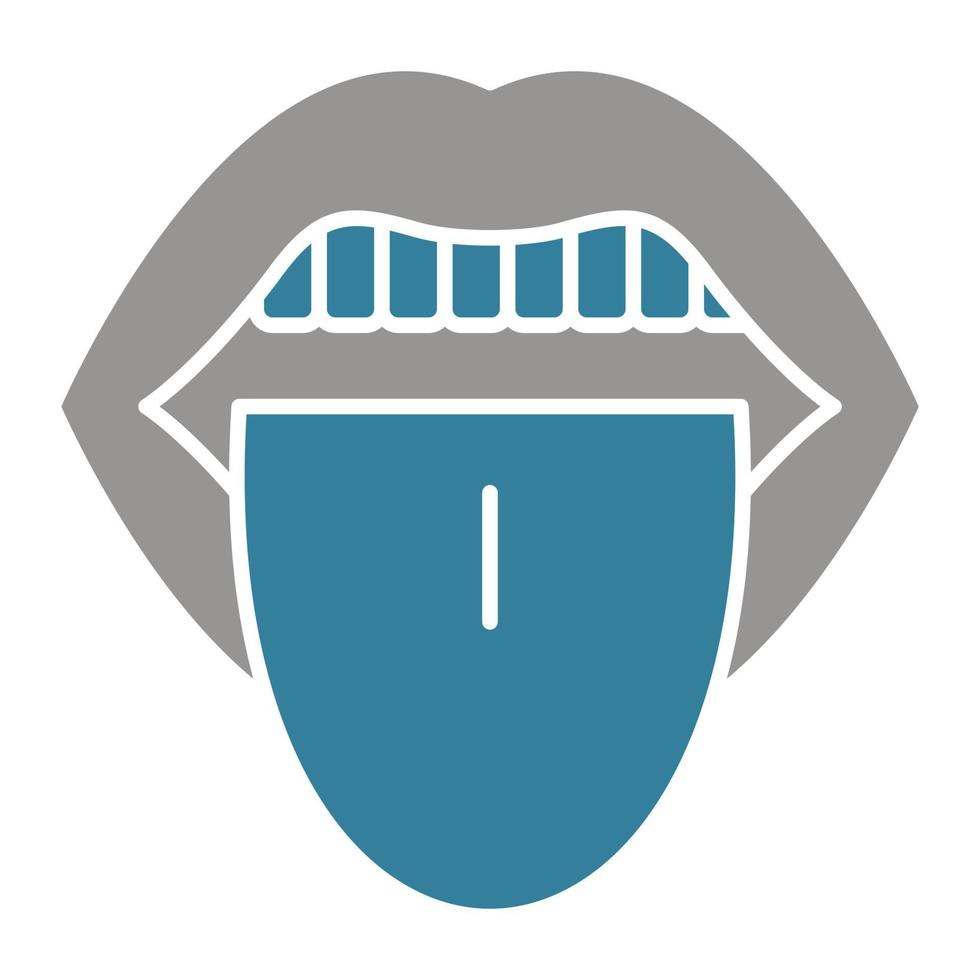 Tongue Glyph Two Color Icon vector