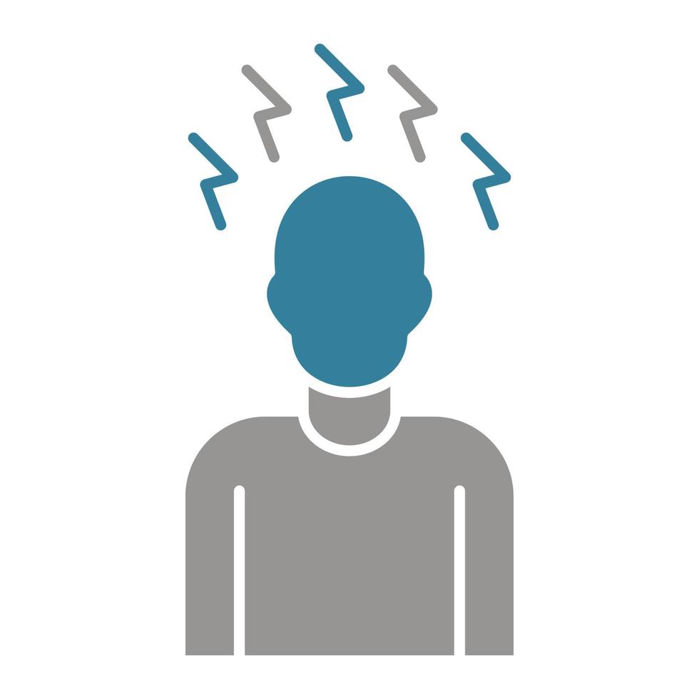 Headache Glyph Two Color Icon vector