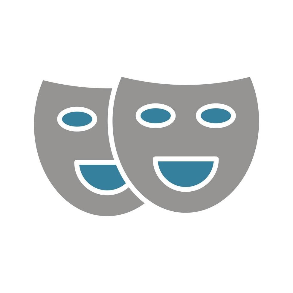 Masks Glyph Two Color Icon vector