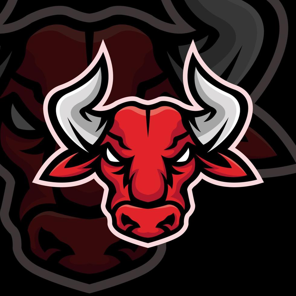 logotipo de la mascota de la cabeza de toro vector