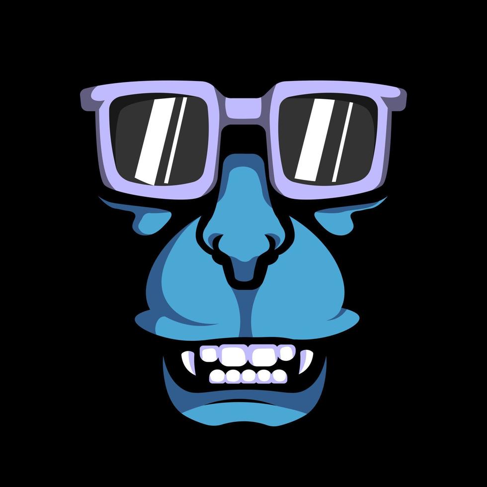 Illustration of a monkey wearing glasses vector