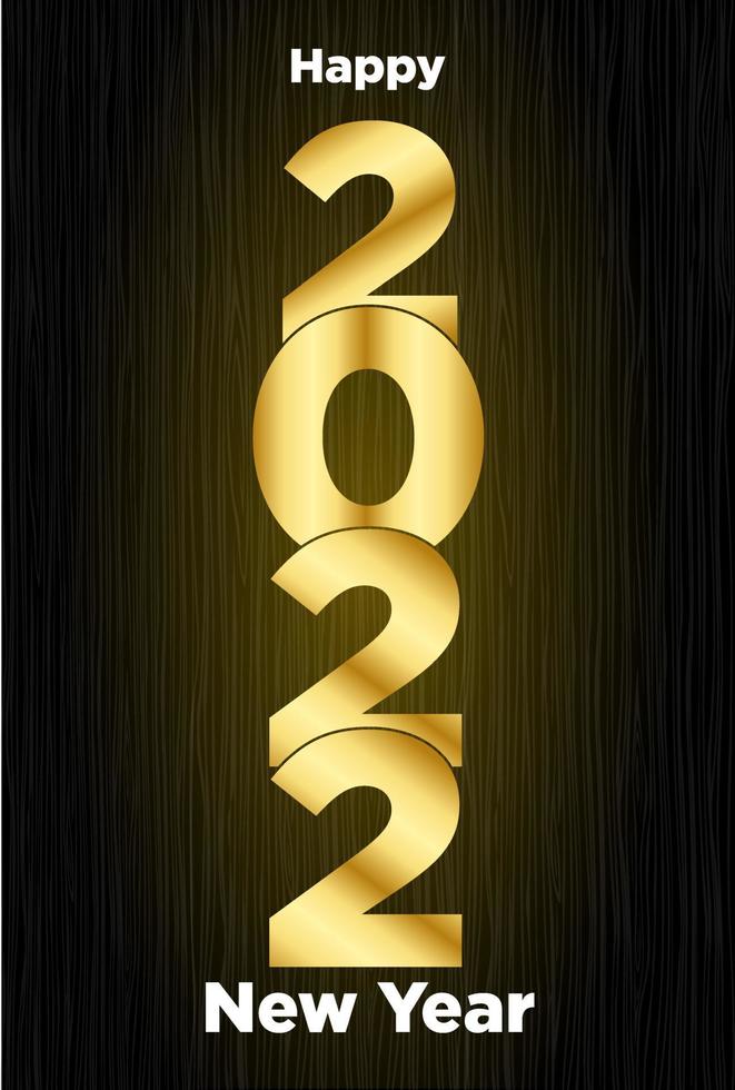 happy new year elegant golden color text vector