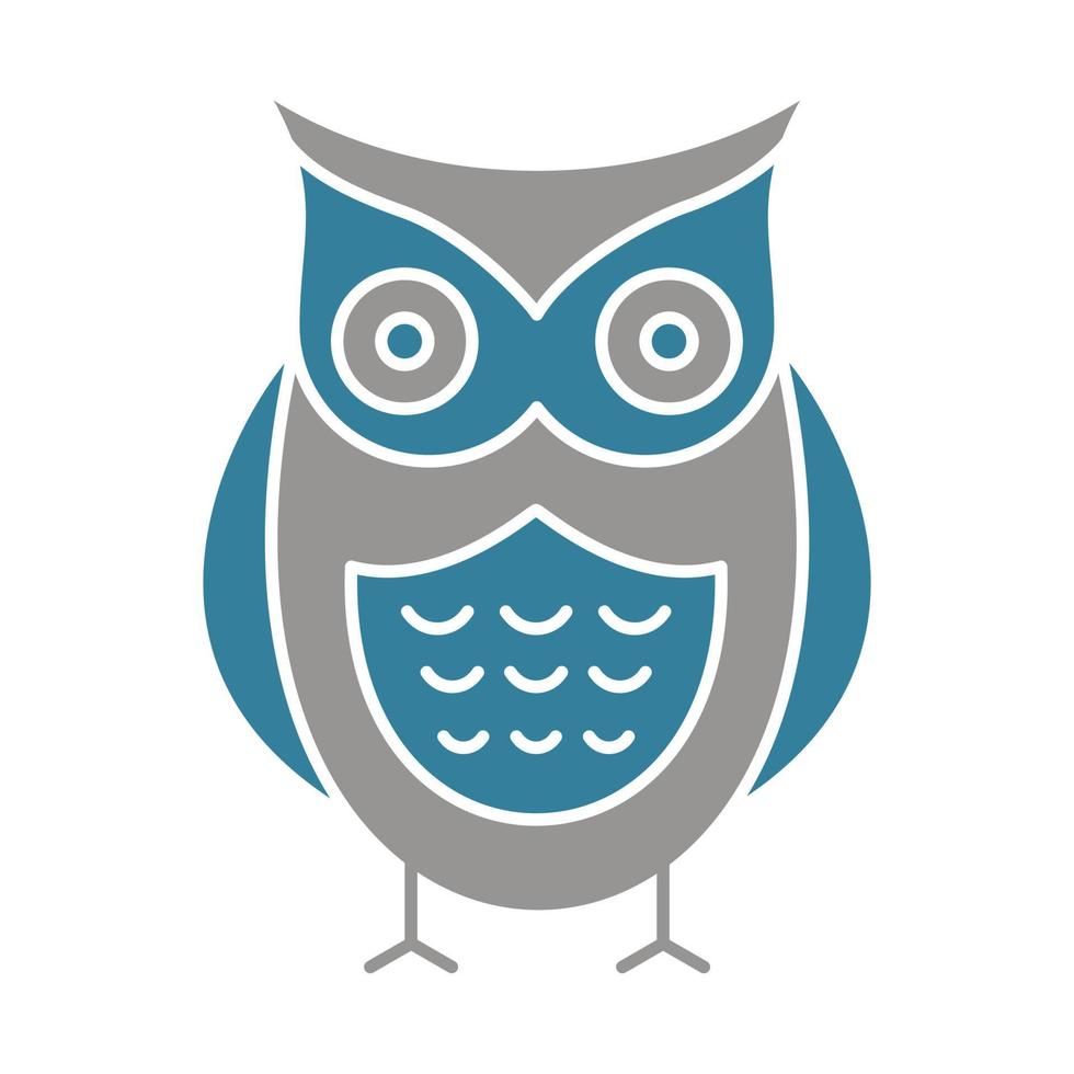 Owl Glyph Two Color Icon vector