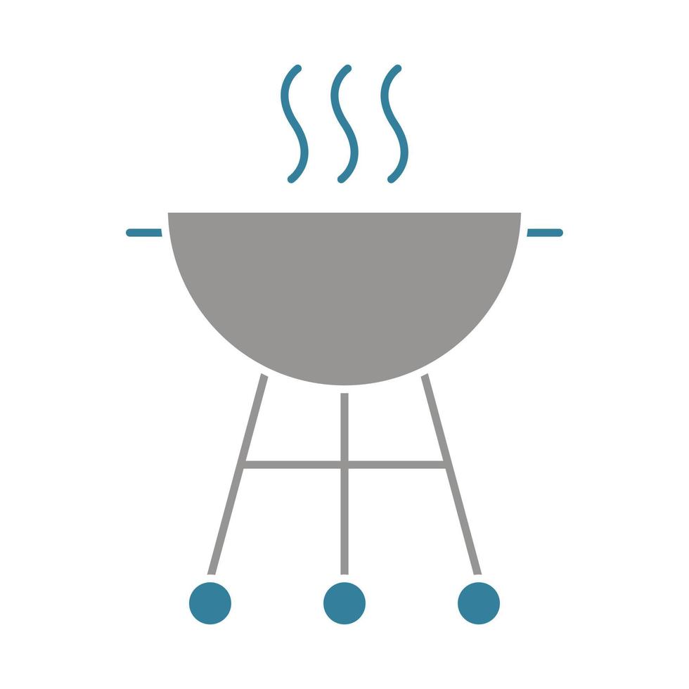 icono de dos colores de glifo de barbacoa vector