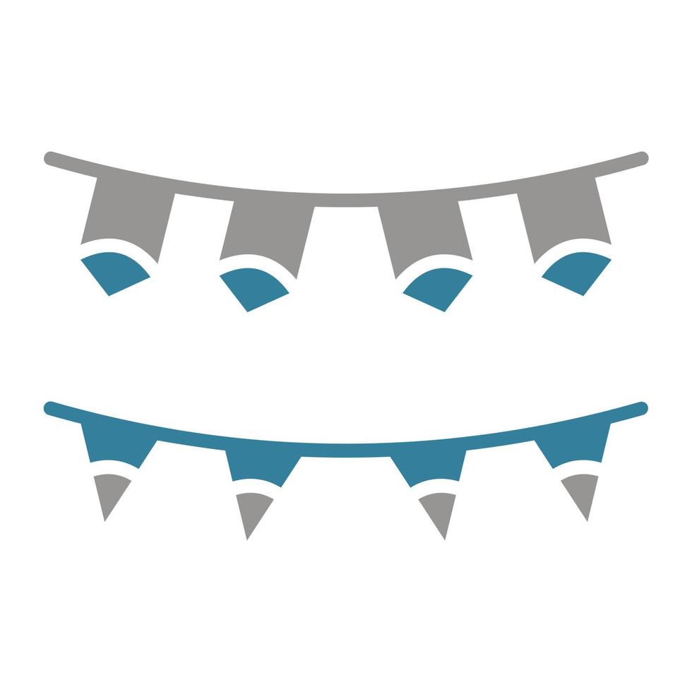 Bunting Glyph Two Color Icon vector