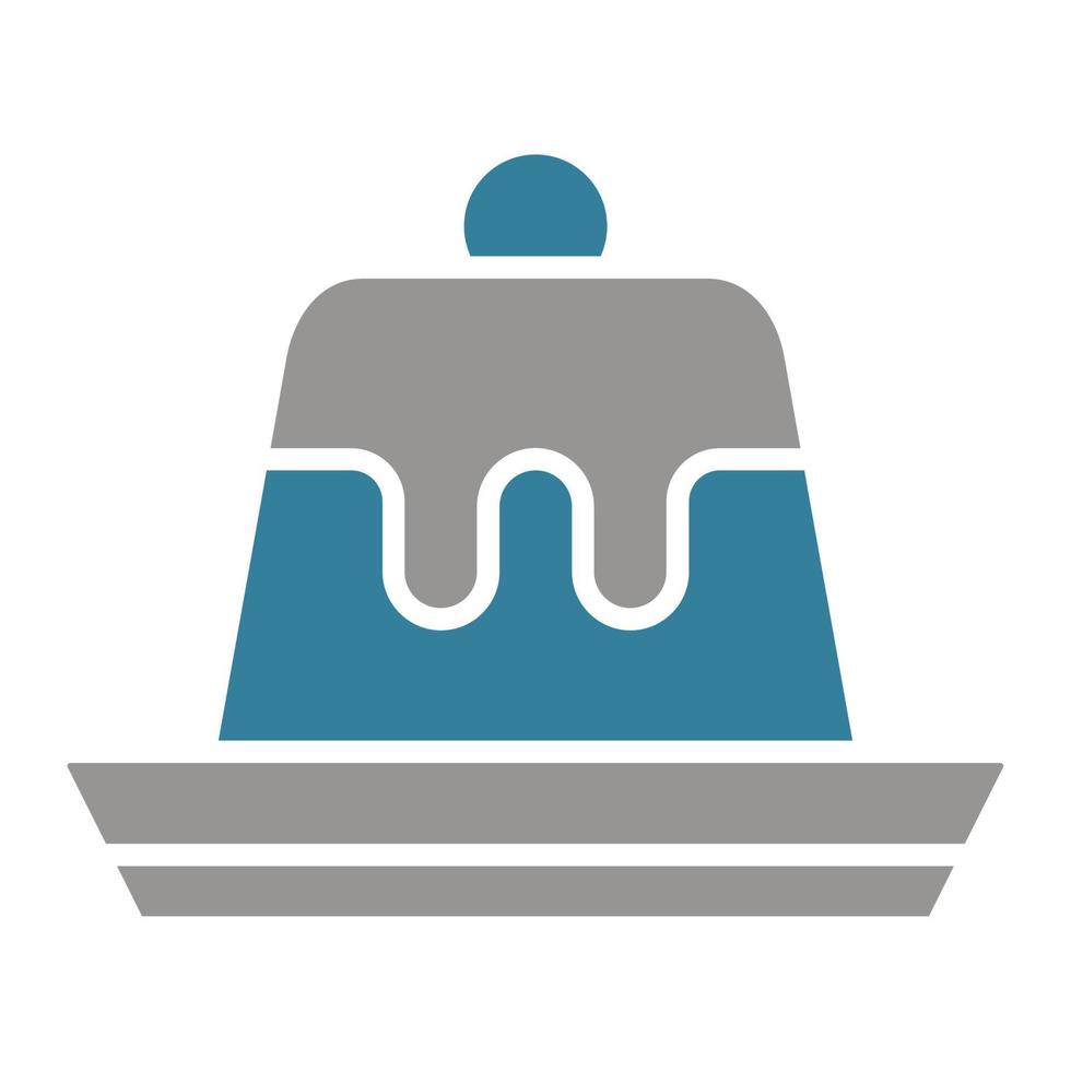 Flan Glyph Two Color Icon vector