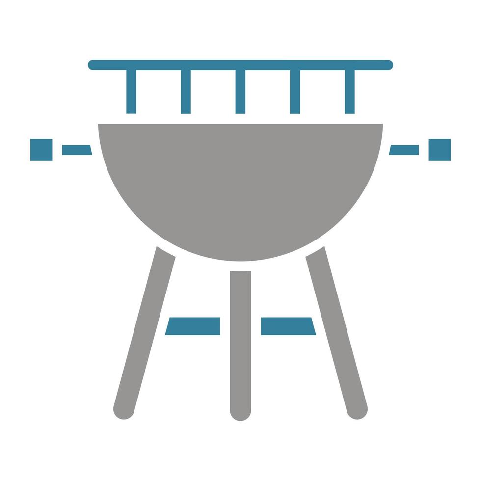 parrilla de barbacoa glifo icono de dos colores vector