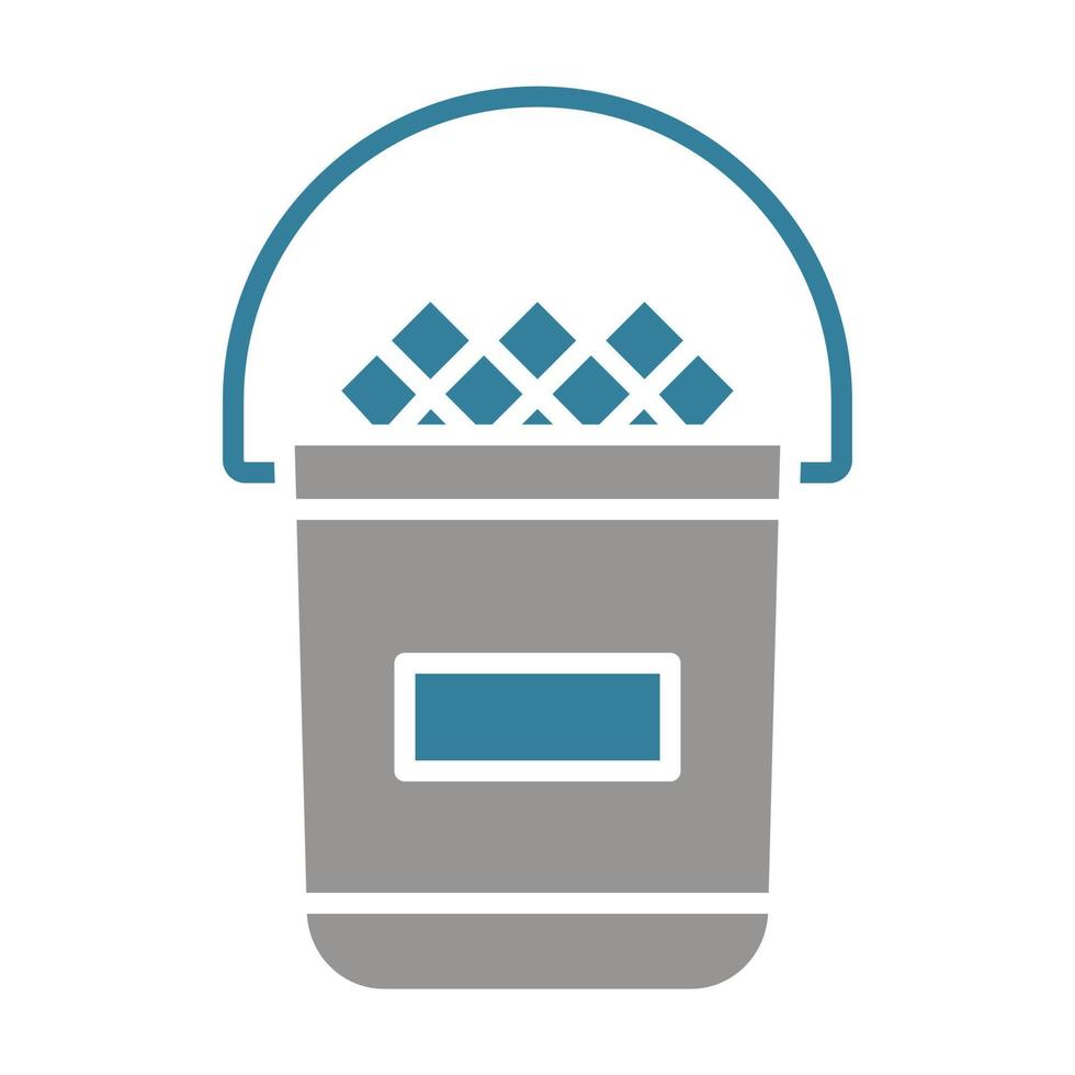 Ice Bucket Glyph Two Color Icon vector