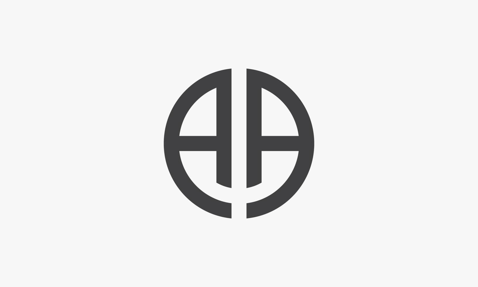 circle letter A or AA logo concept isolated on white background. vector