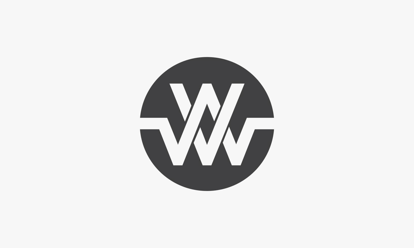 concepto de logotipo de círculo vw o wv aislado sobre fondo blanco. vector