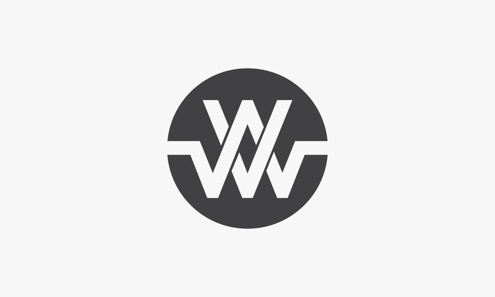 VW or WV circle logo concept isolated on white background. vector