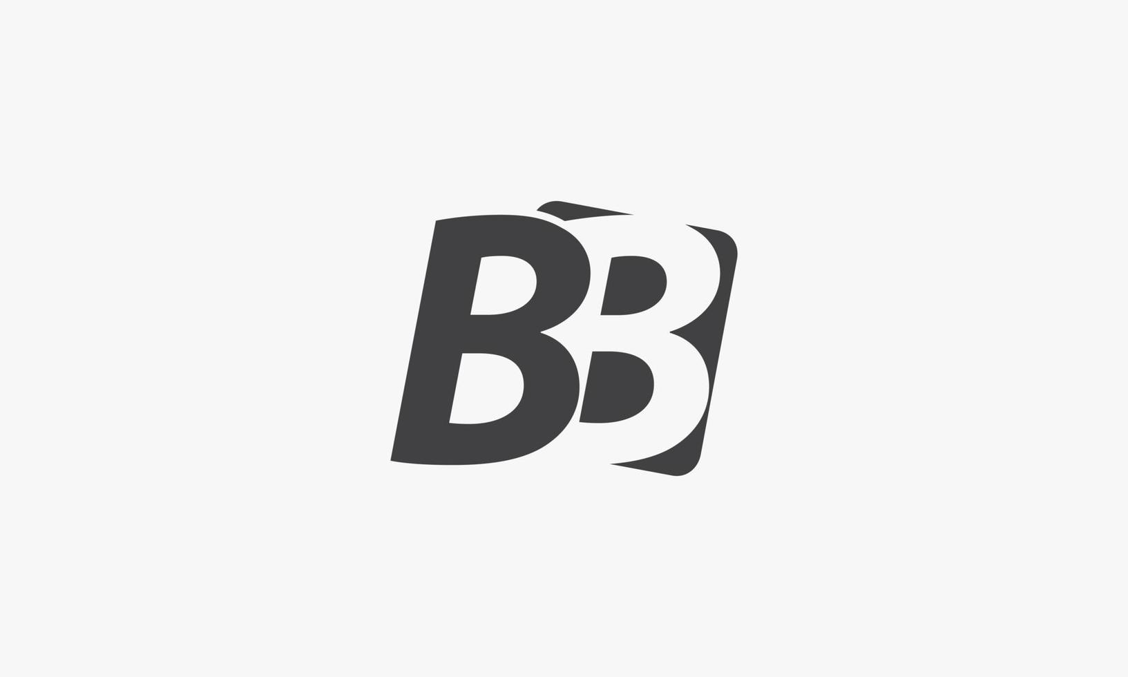 B or BB logo design vector. isolated on white background. vector