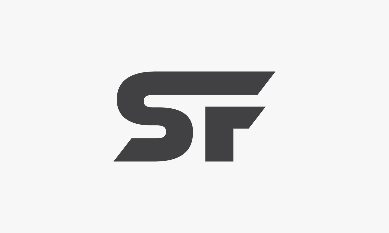 Concepto de logotipo letra sf aislado sobre fondo blanco. vector