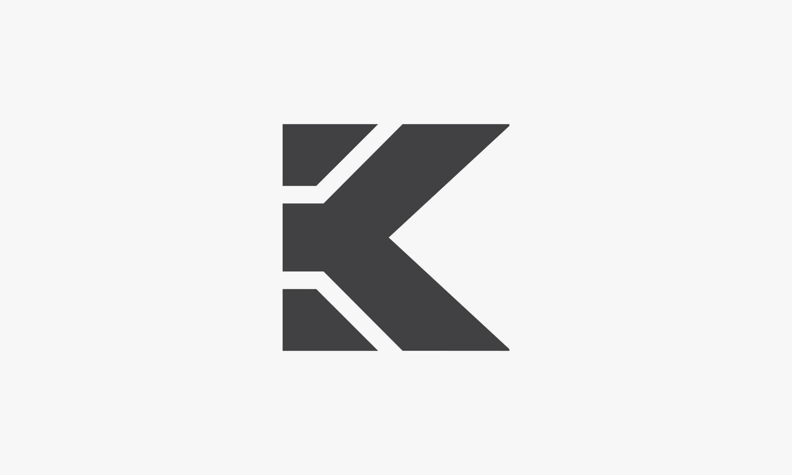 Logotipo de la letra k aislado sobre fondo blanco. vector