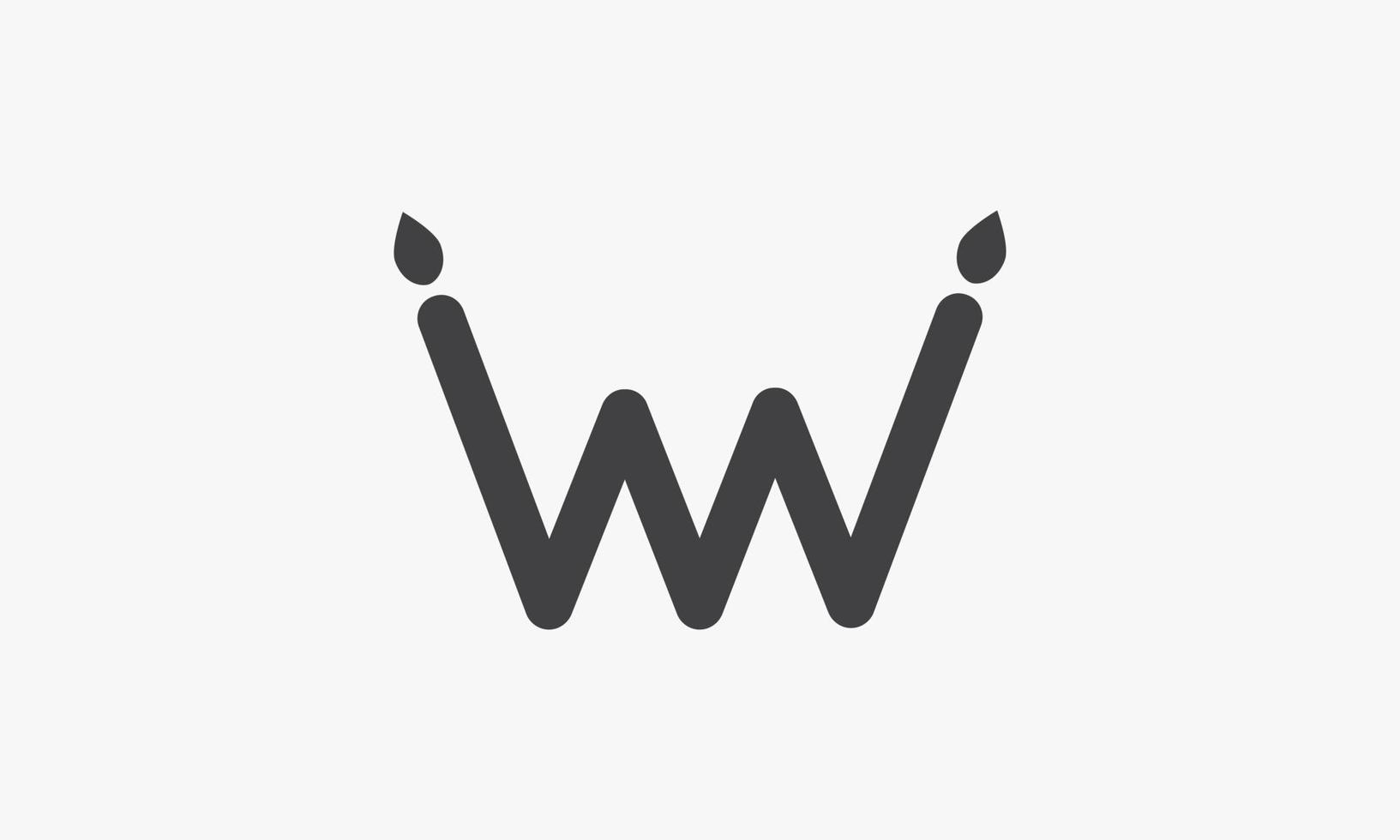 M or W letter logo candle concept isolated on white background. vector