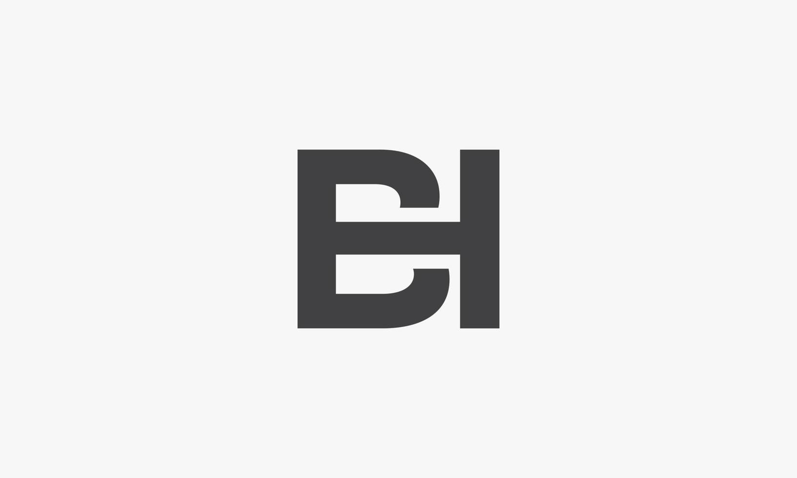 Concepto conectado del logotipo de la letra de bh aislado en el fondo blanco. vector