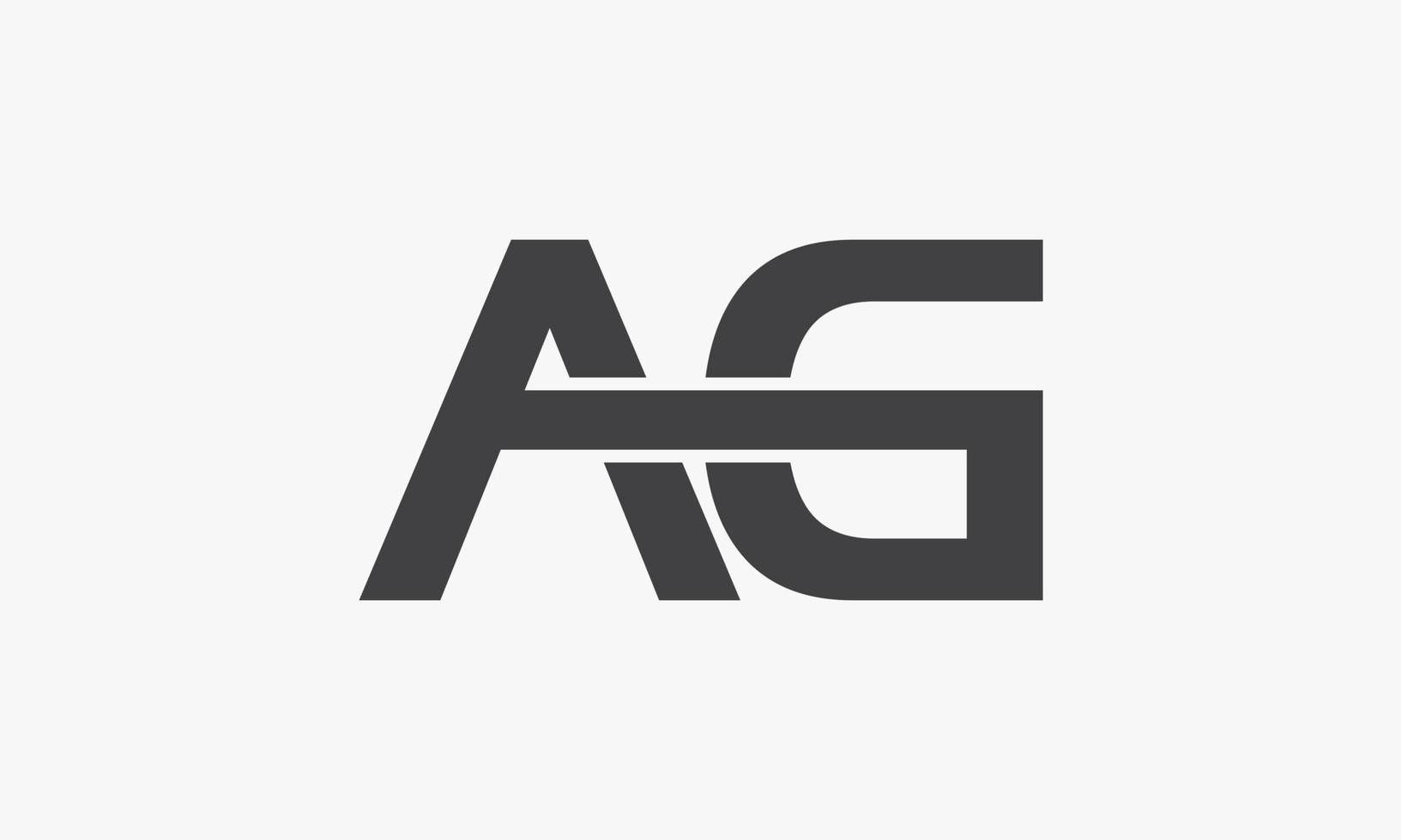 Logo de logotipo de letra AG aislado sobre fondo blanco. vector
