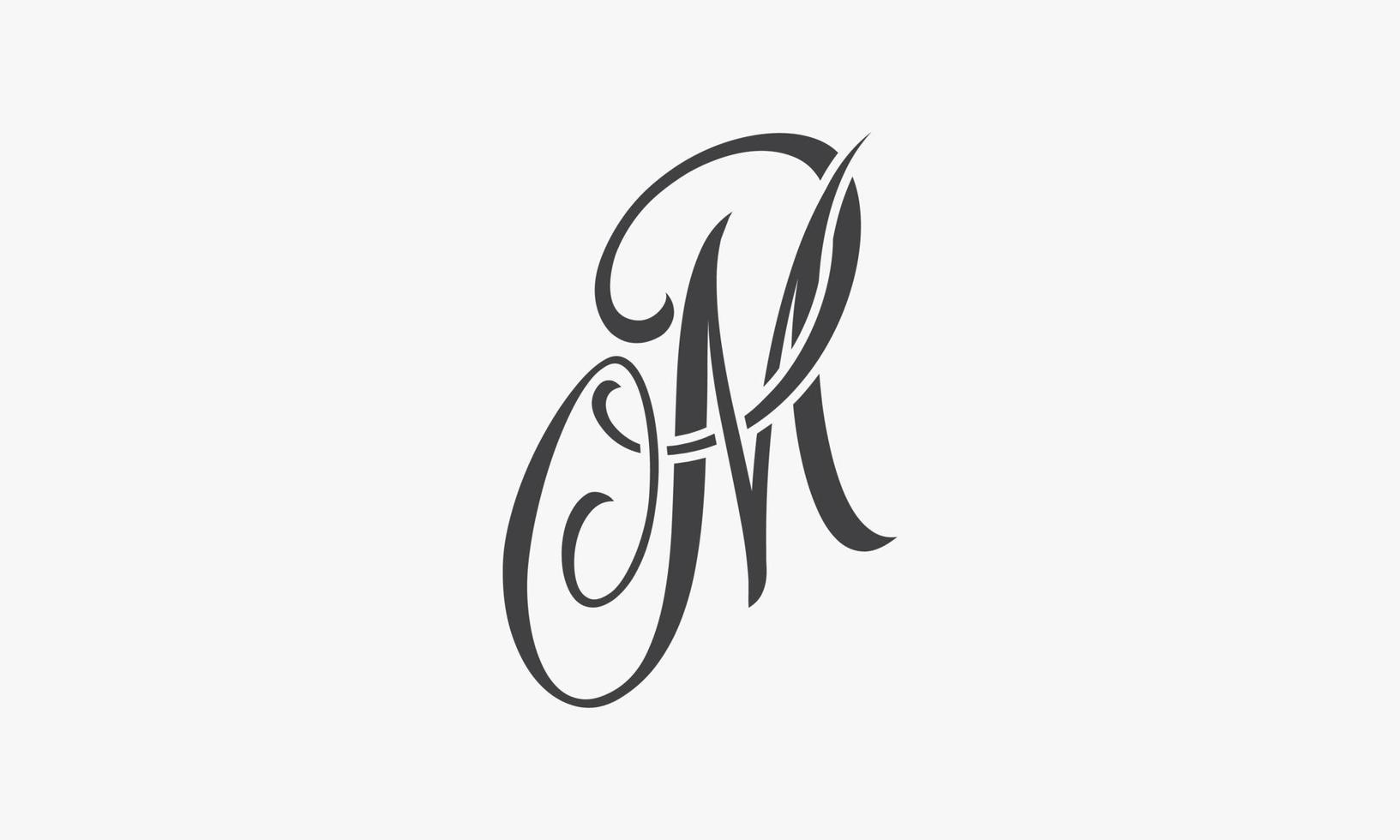 vector de logotipo de letra de script m o pm o mp.