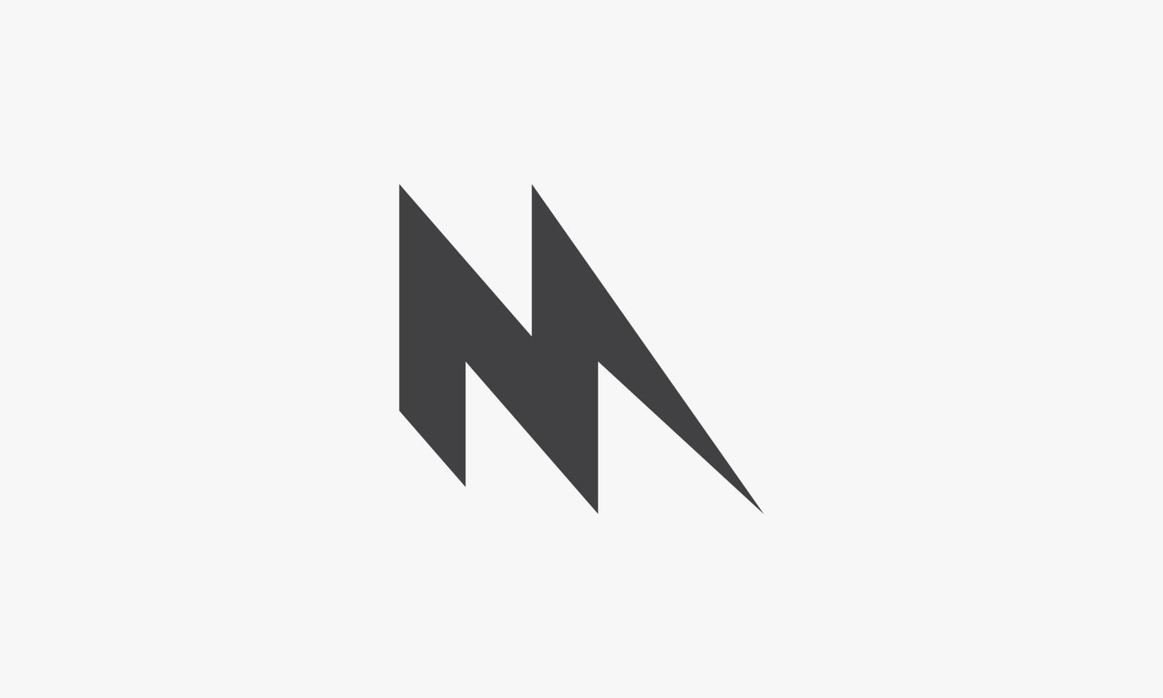 lightning letter M logo concept isolated on white background. vector