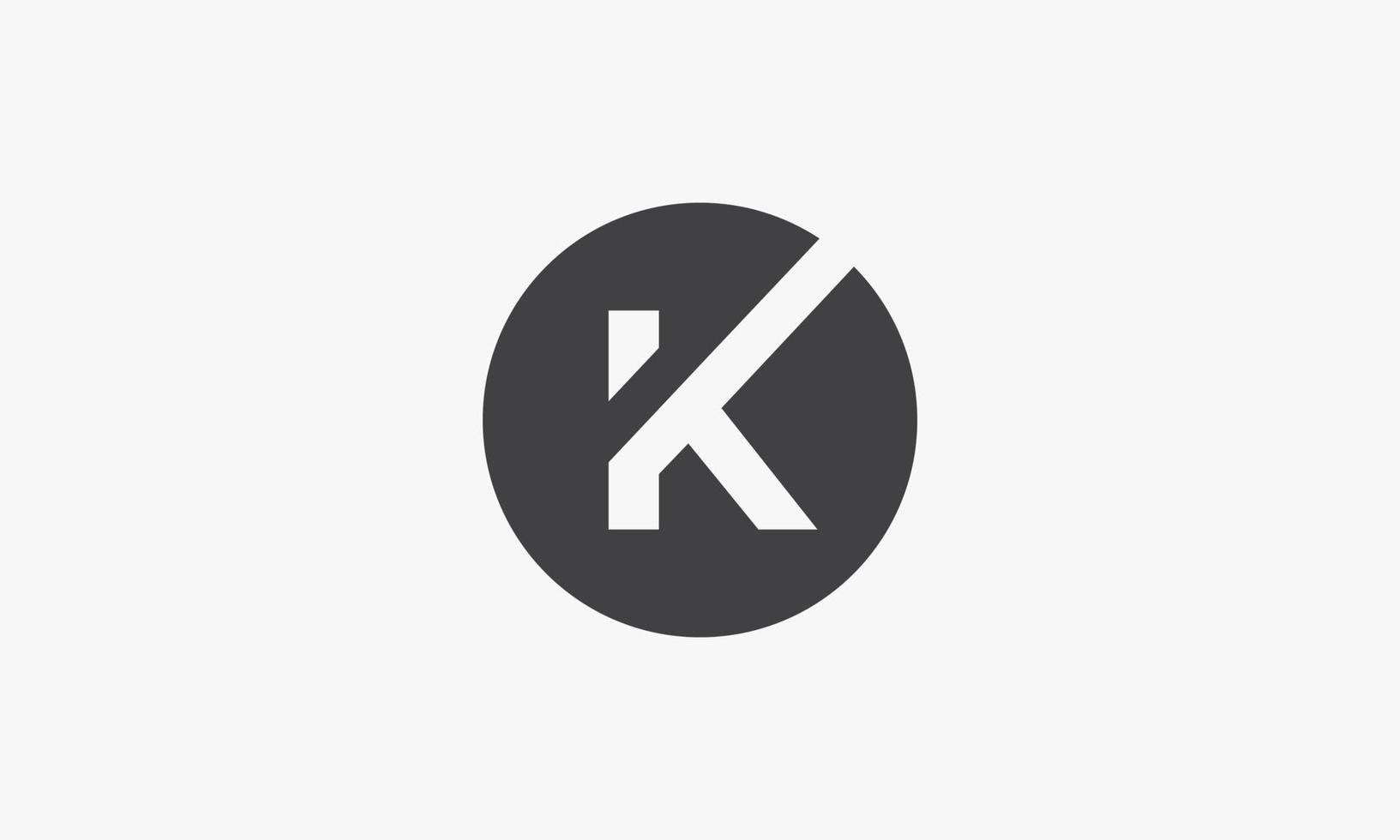 circle K letter logo isolated on white background. vector