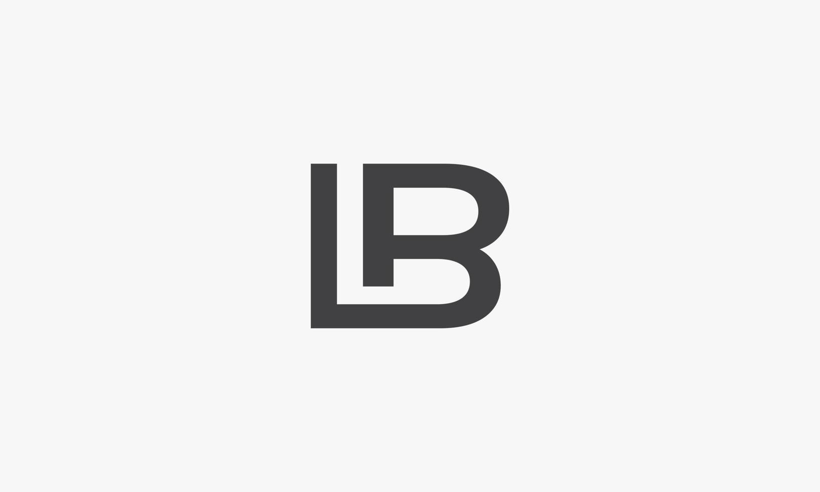 Logo de letra lb aislado sobre fondo blanco. vector
