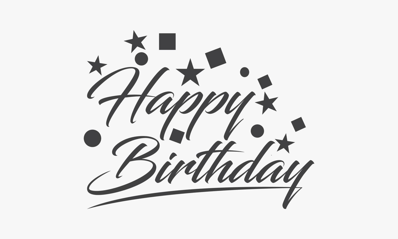 feliz cumpleaños texto con diseño decorativo de regalo vecor. vector