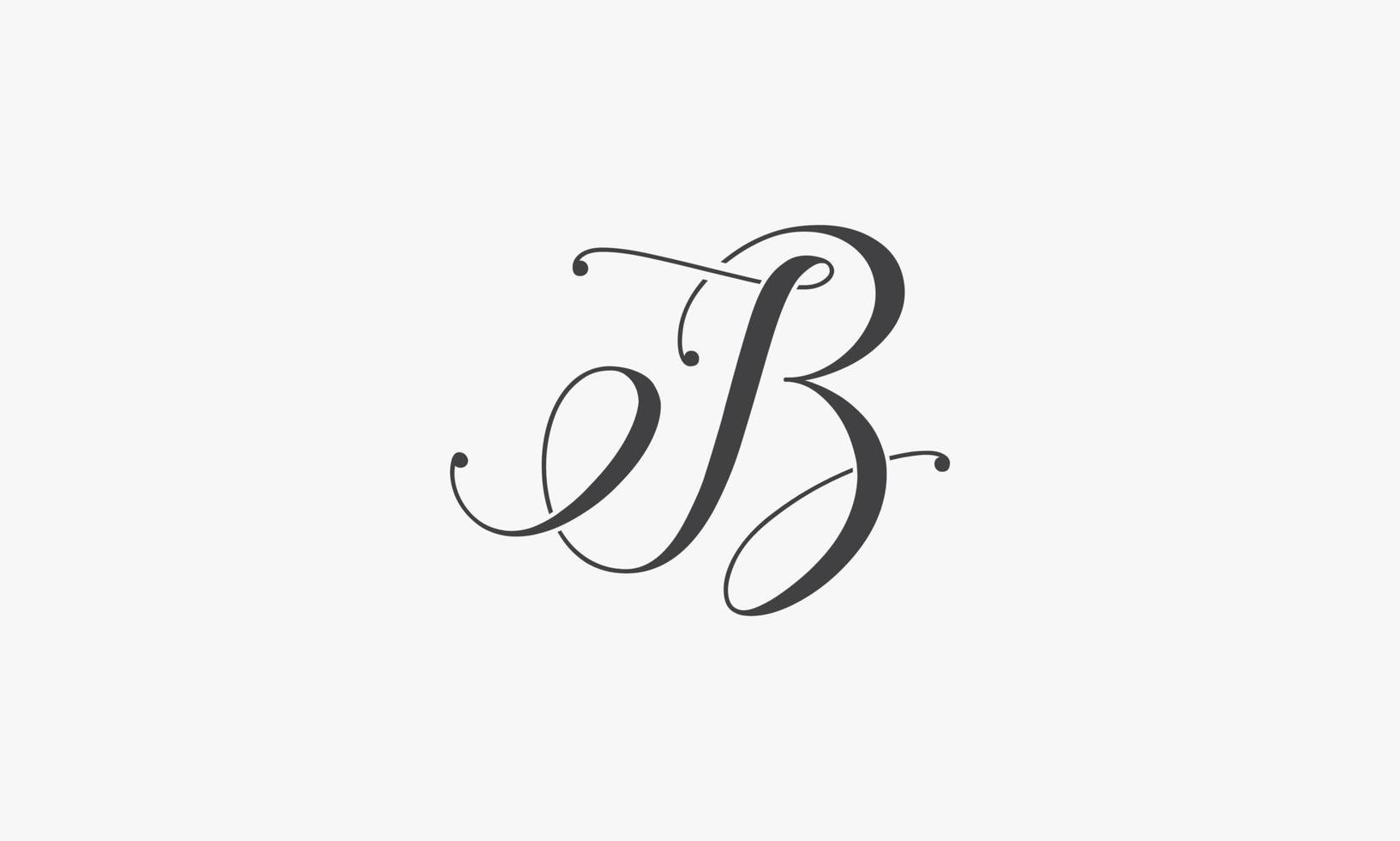 B or IB logo design on white background. vector