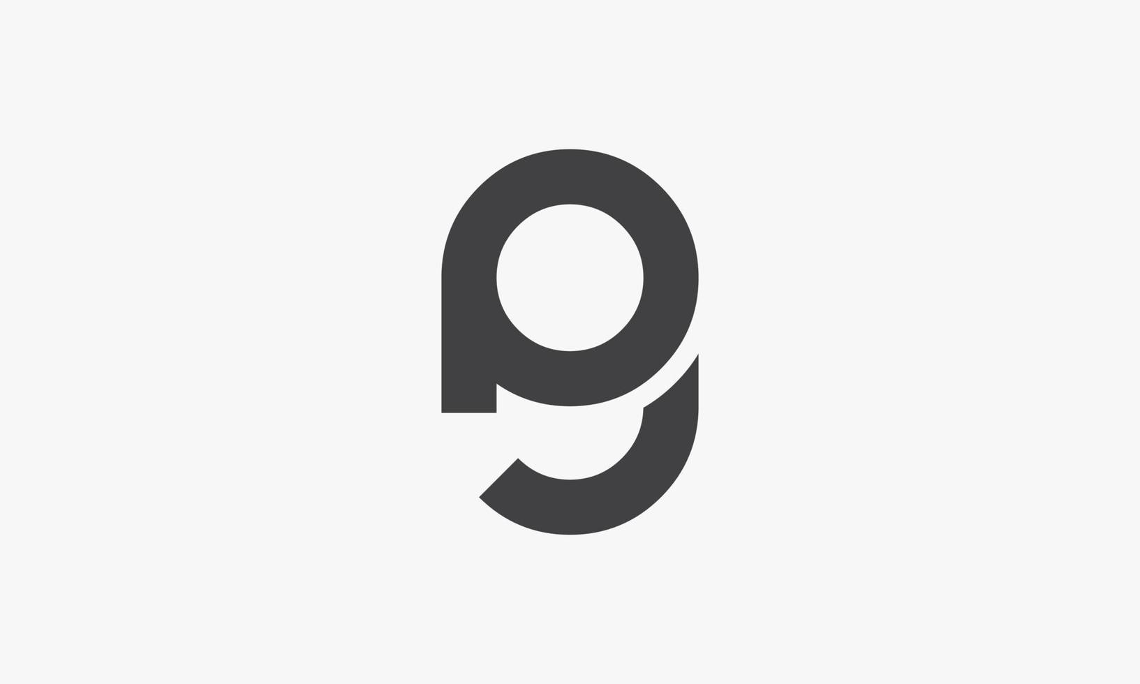 P9 or PG letter logo isolated on white background. vector
