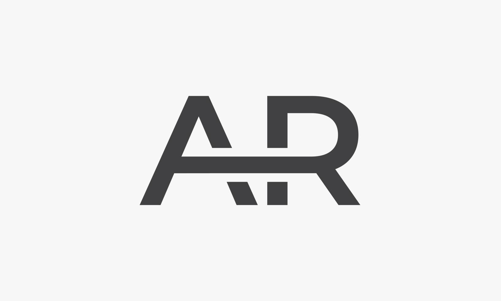 AR letter logo isolated on white background. vector