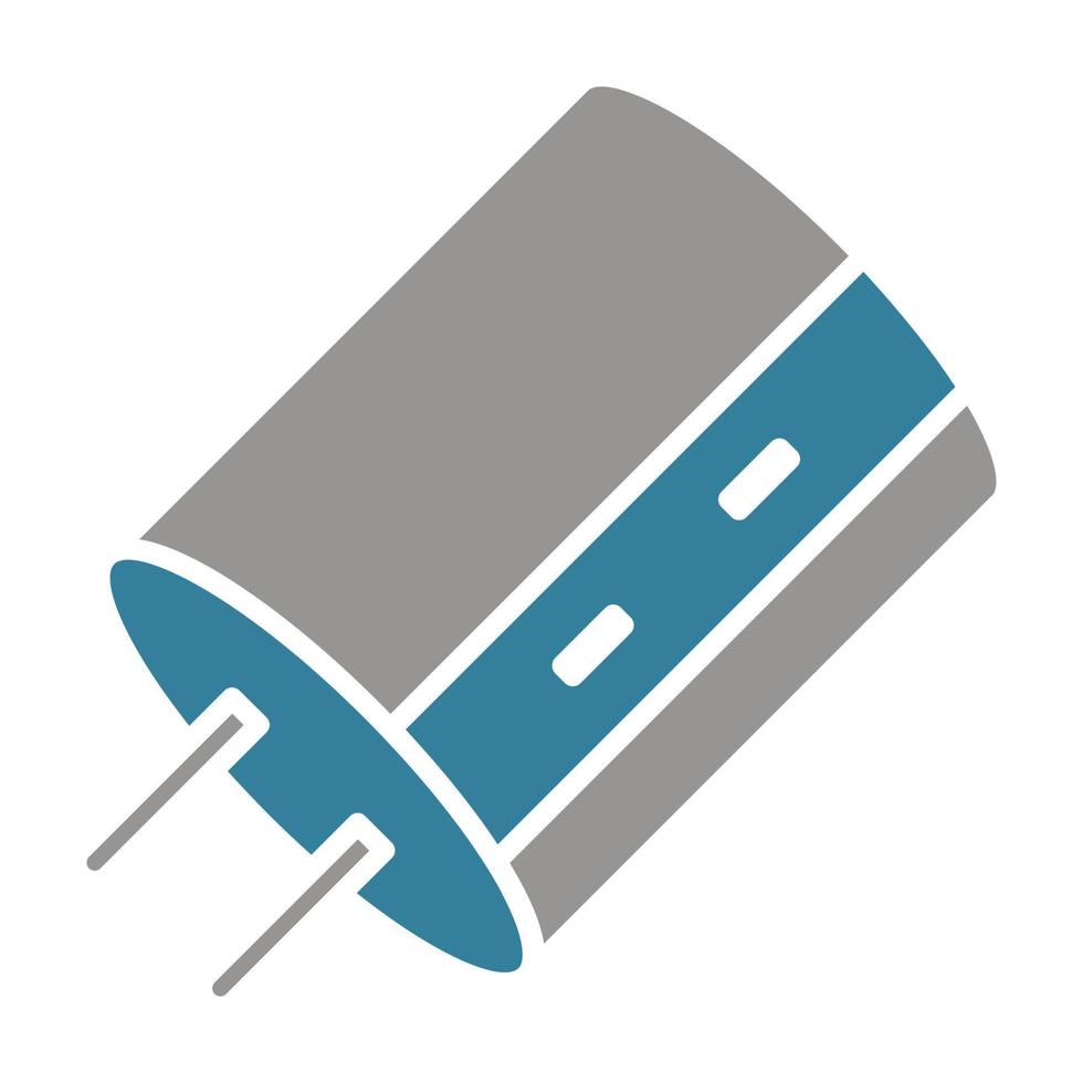 Capacitor Glyph Two Color Icon vector