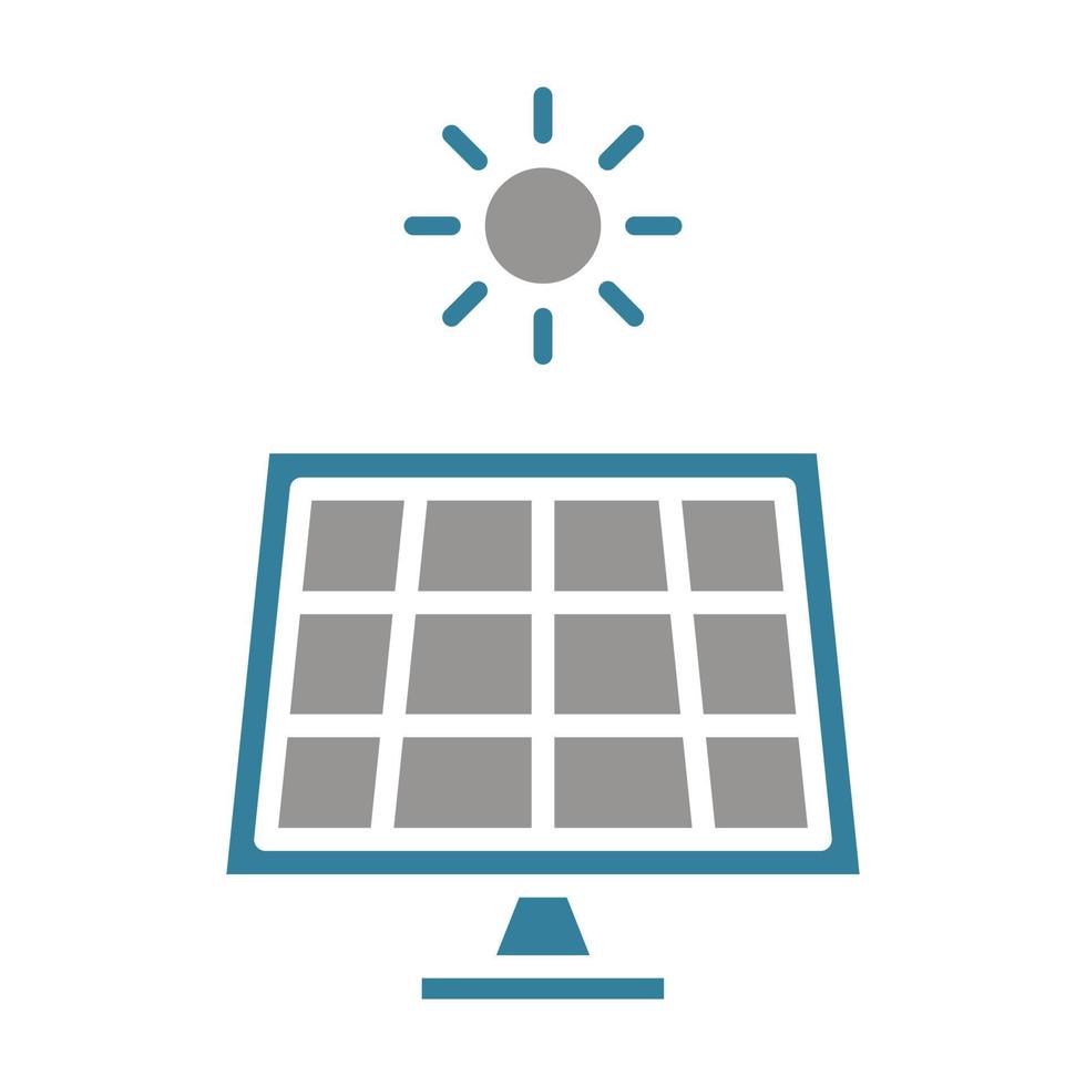 Solar Panel Glyph Two Color Icon vector