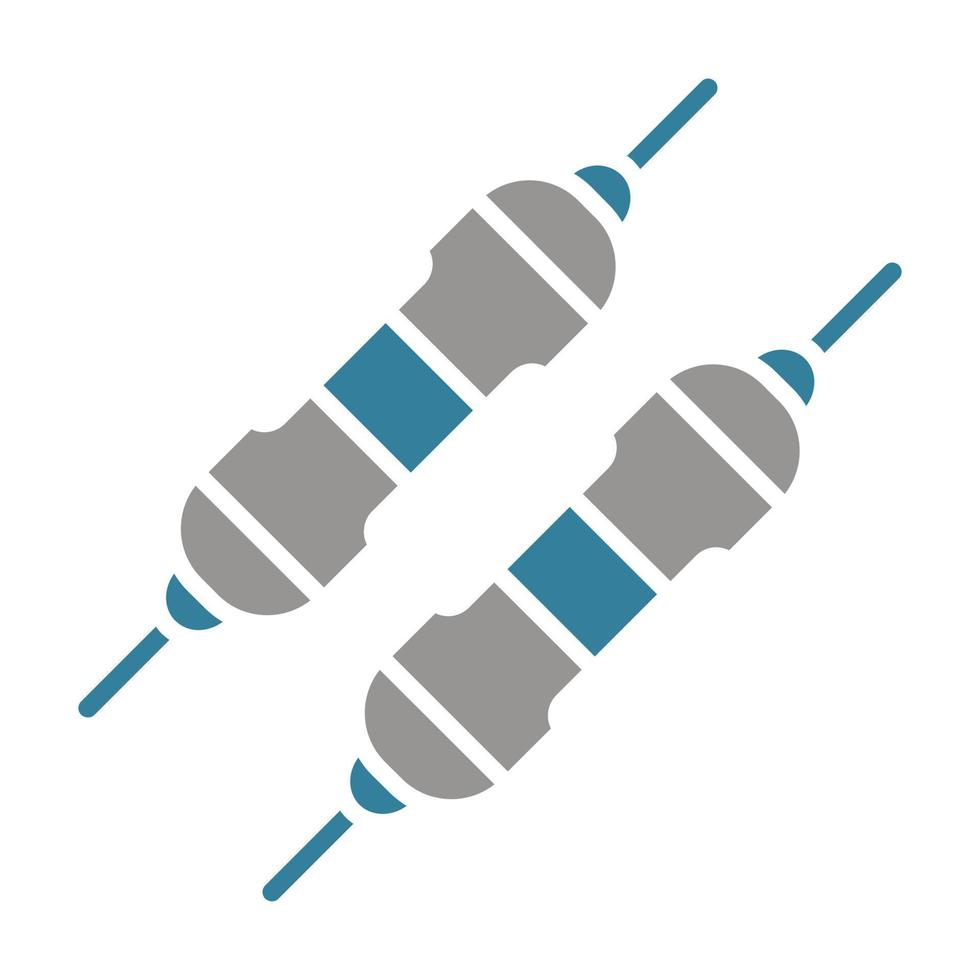 Resistor Glyph Two Color Icon vector