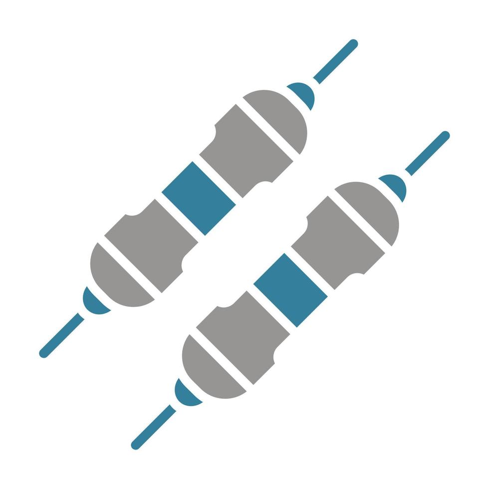 resistor glifo icono de dos colores vector