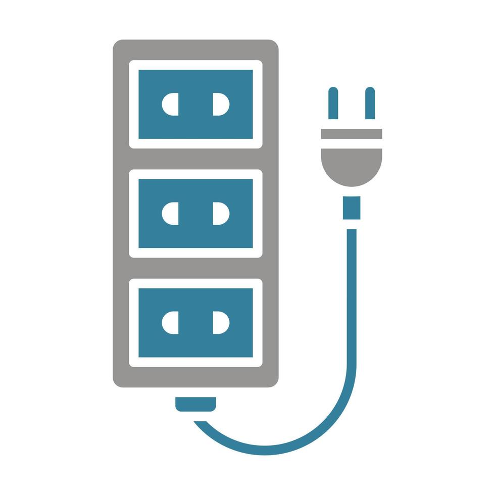 Extension Cord Glyph Two Color Icon vector