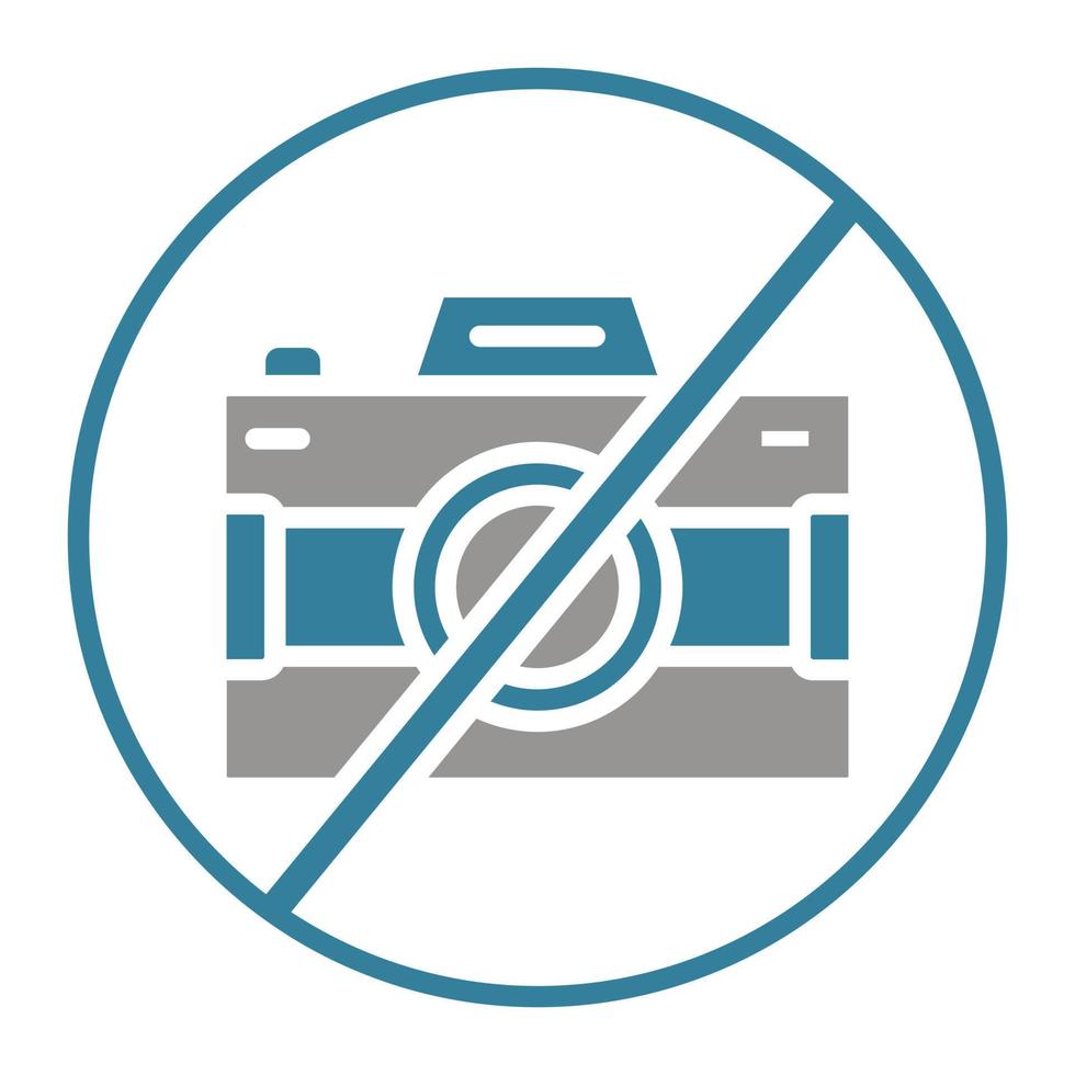 No Camera Glyph Two Color Icon vector