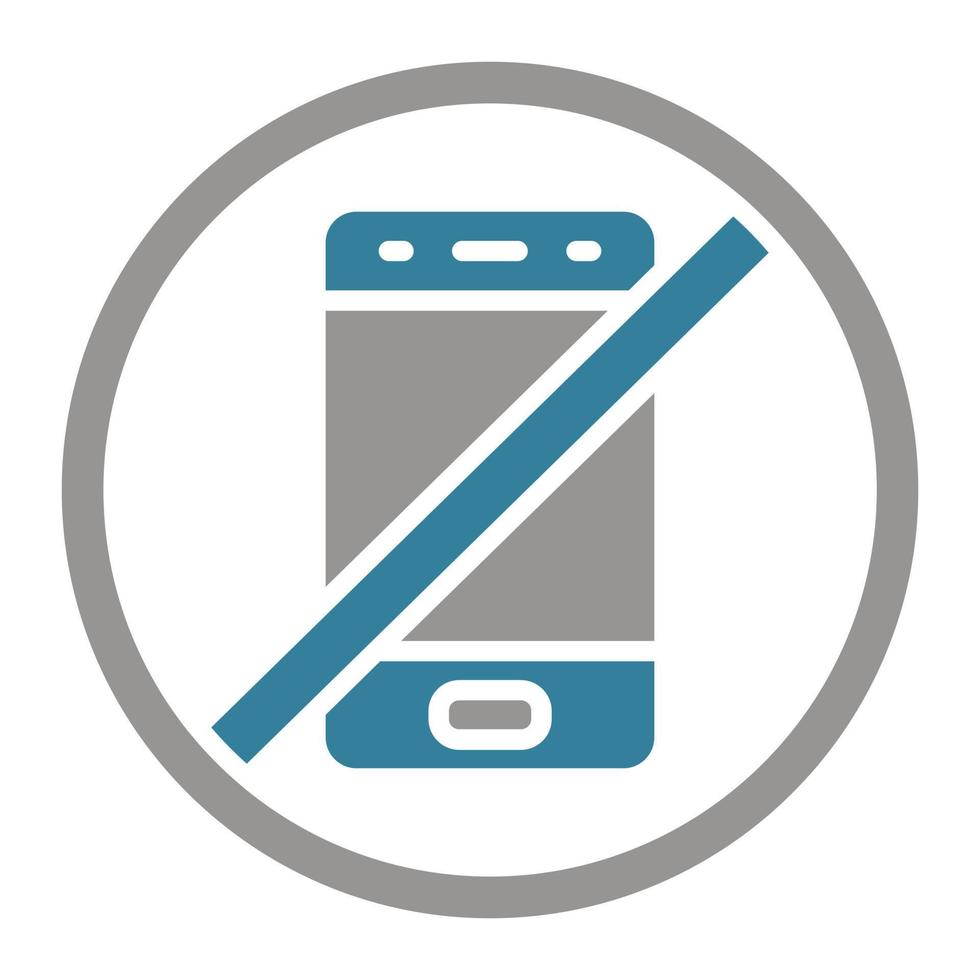 No Phone Glyph Two Color Icon vector