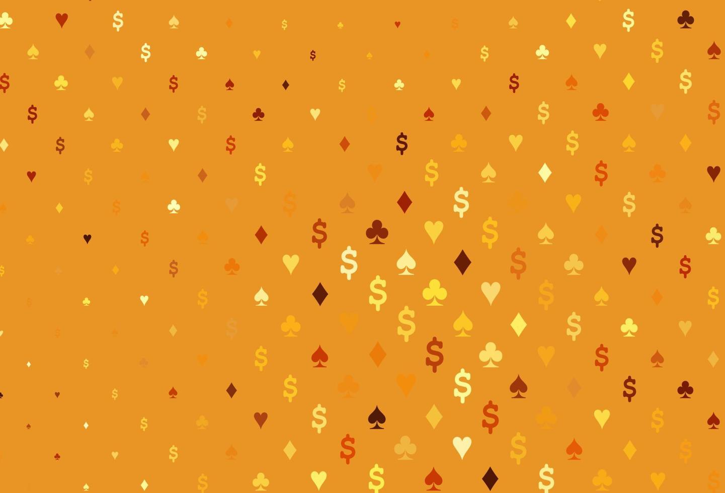 Light yellow, orange vector cover with symbols of gamble.