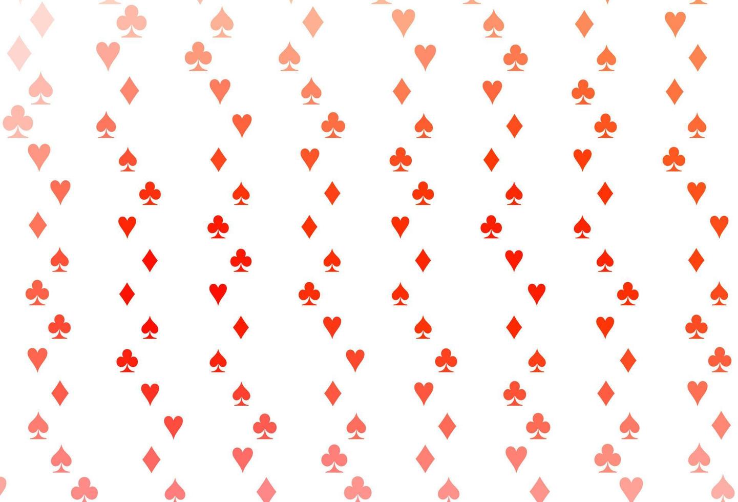 plantilla de vector rojo claro con símbolos de póquer.
