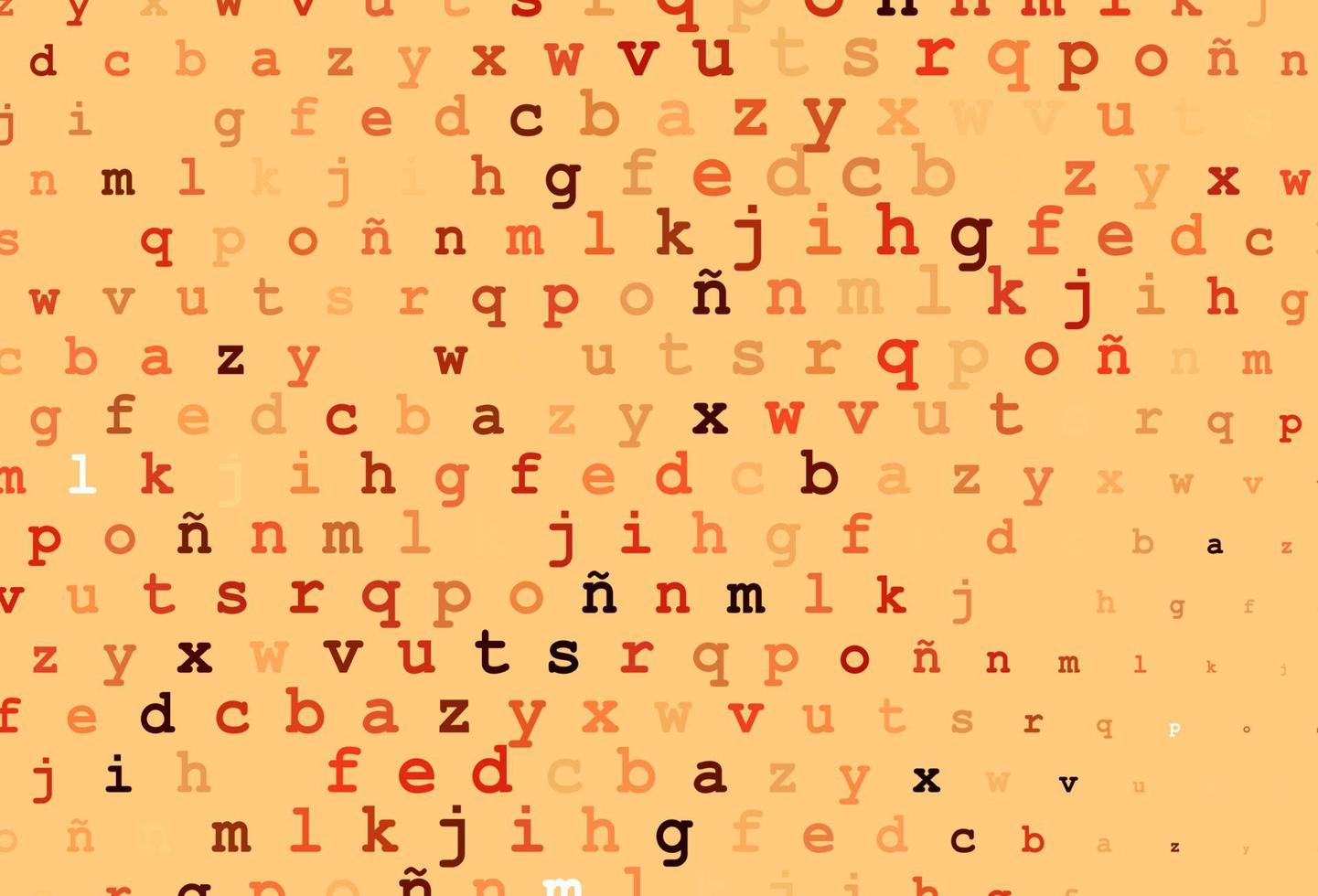 Light red, yellow vector texture with ABC characters.