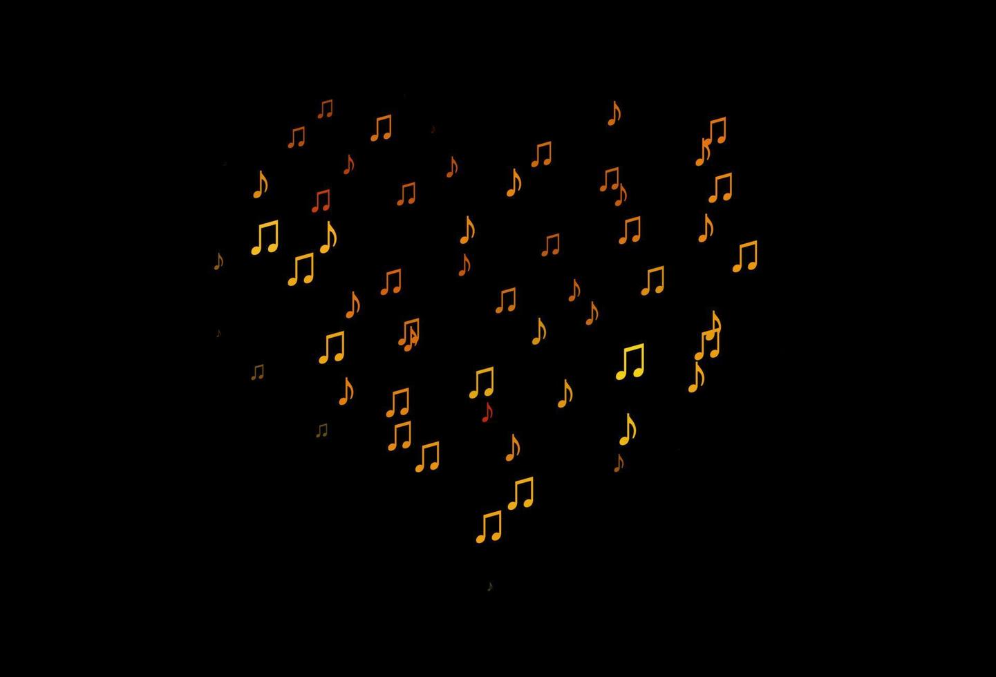 Dark Yellow, Orange vector backdrop with music notes.