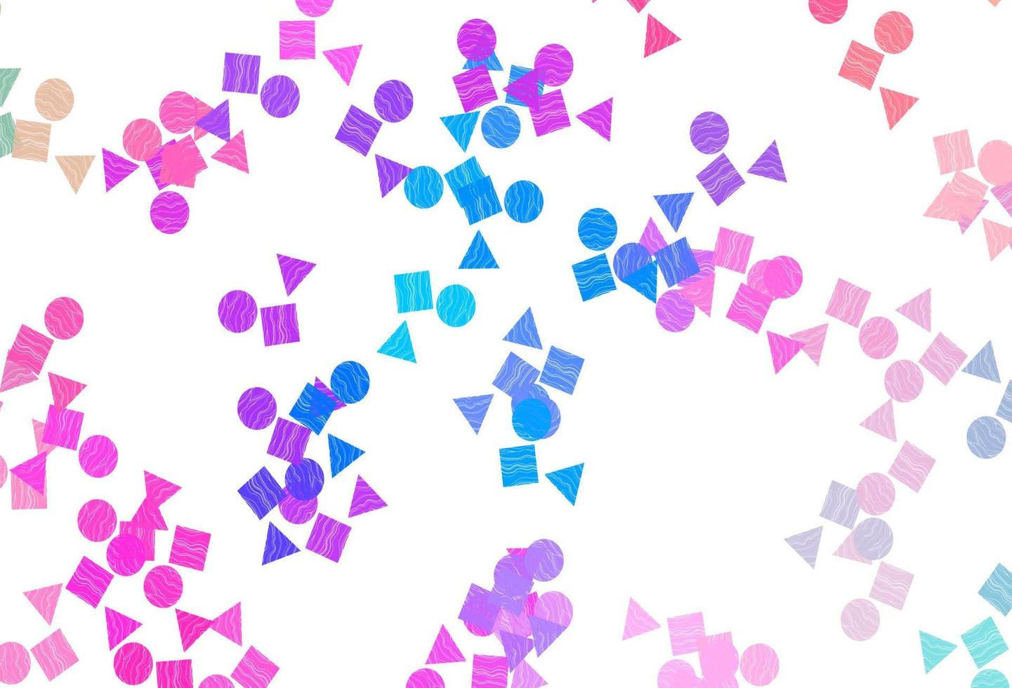 Light Pink, Blue vector backdrop with lines, circles, rhombus.