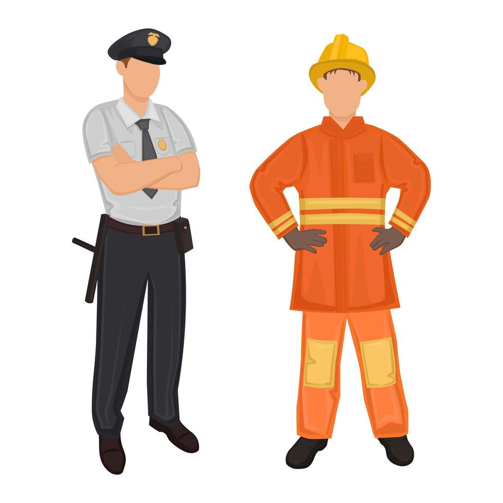 Group of people working professions on a white background - Vector