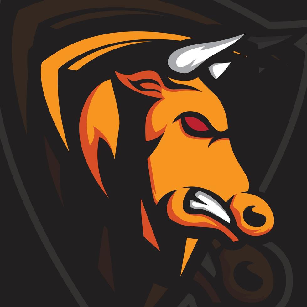 Bull Mascot logo. Bull logo for esport team game. Bull logo for team game vector