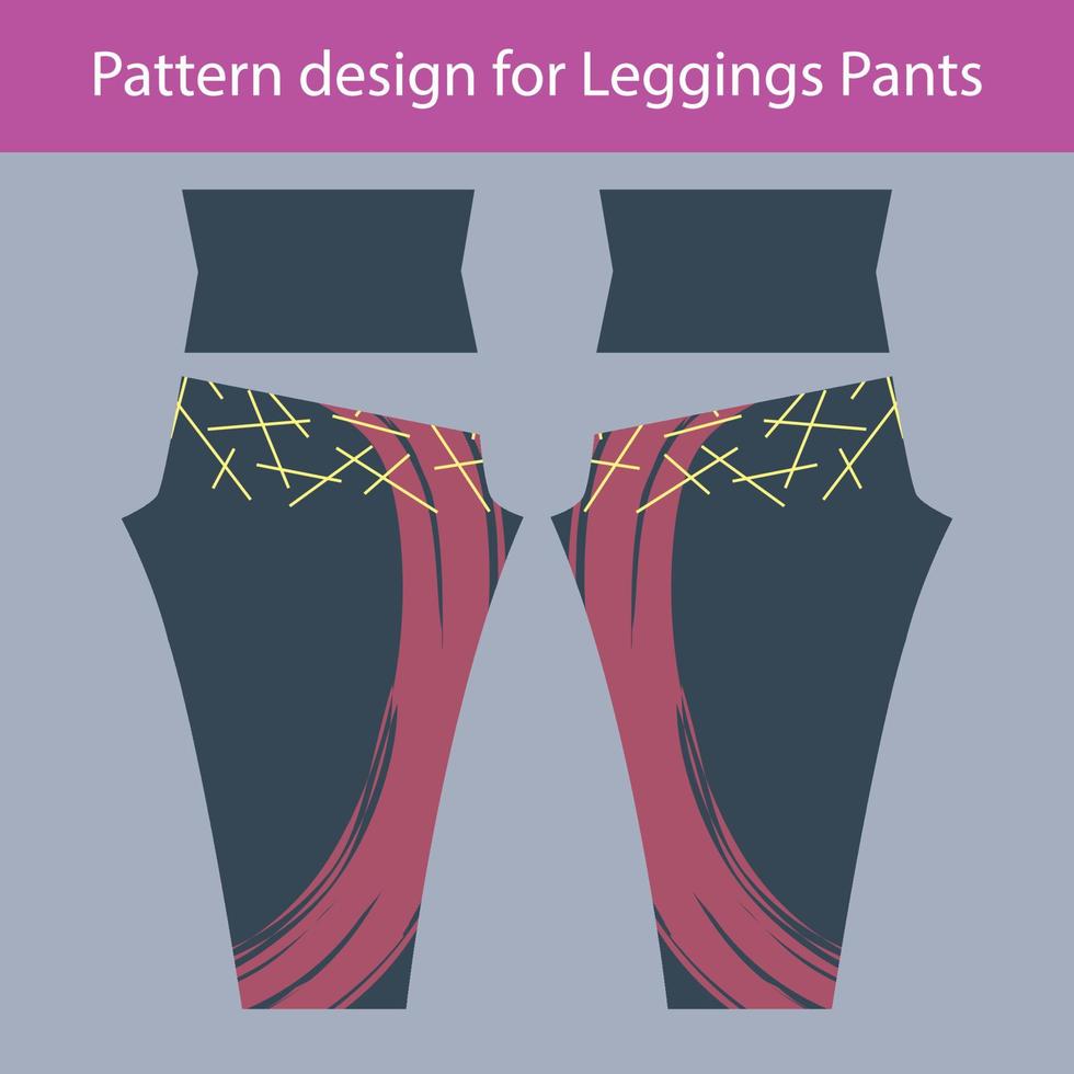 Diseño de patrón abstracto para leggings de mujer, pantalones, moda de gimnasio. vector