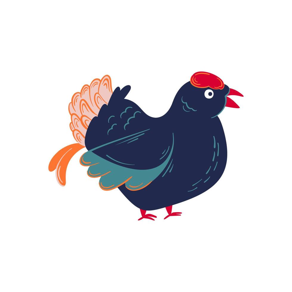 urogallo negro o blackcock pájaro salvaje vector ilustración aislada. Lekking urogallo negro de pájaros navideños