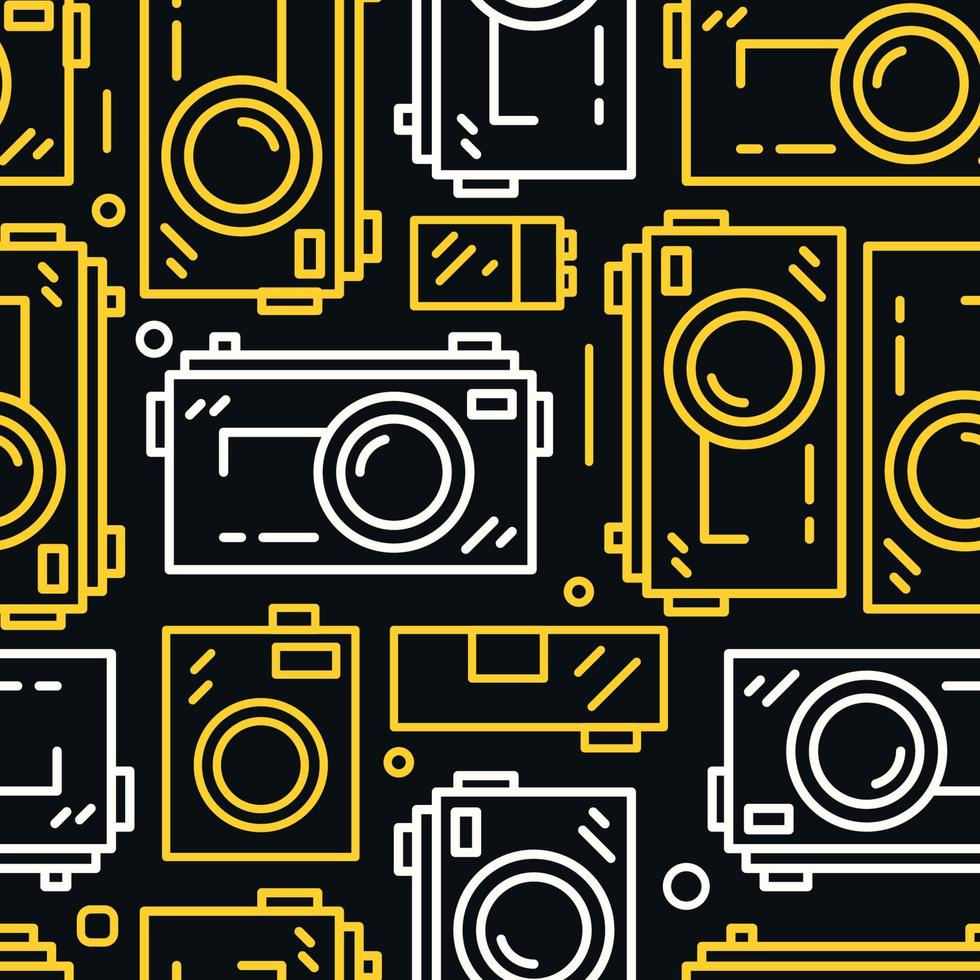 Retro cameras seamless pattern vector